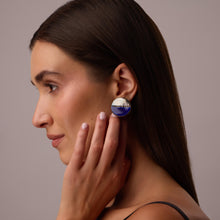 Load image into Gallery viewer, RAKU COBALT earrings